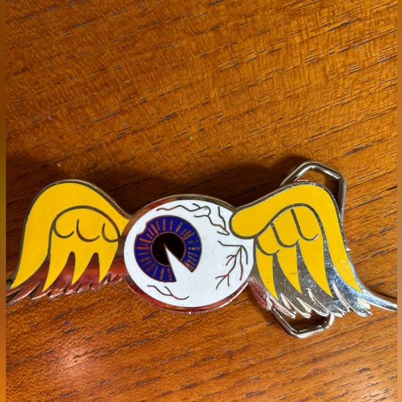 1990s von Dutch flying eyeball belt buckle